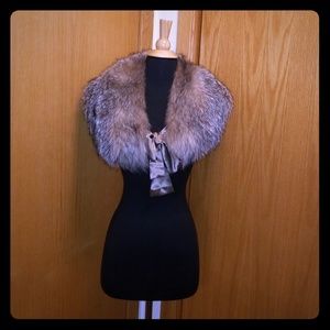 Gorgeous Fox Collar with Silk Tie